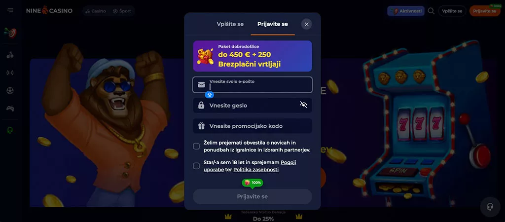 Bonus fără depozit nine casino
