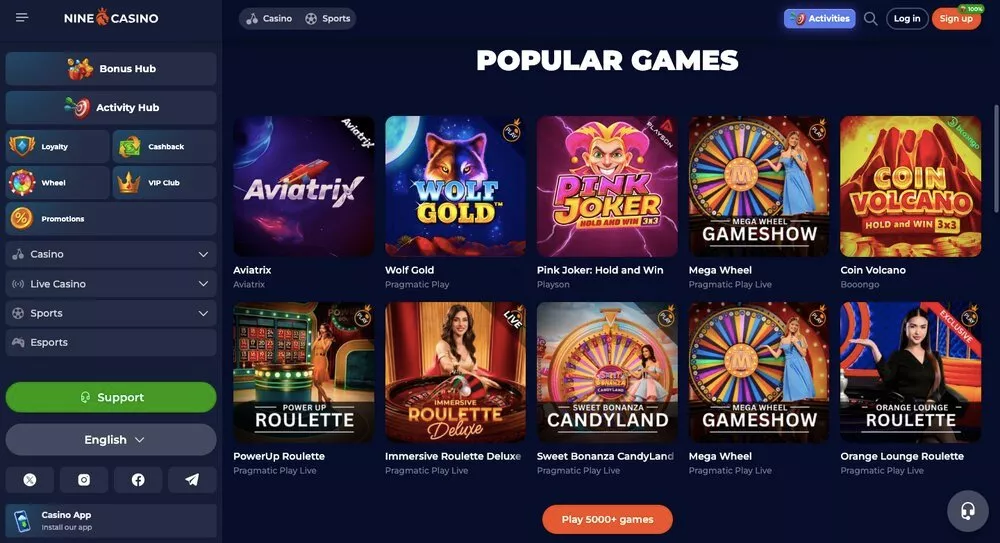 Nine casino android