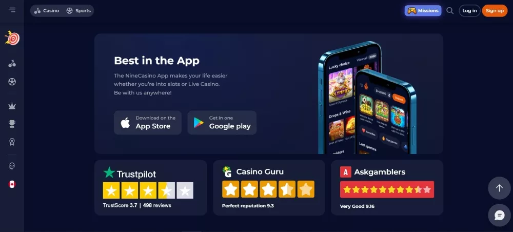 Nine casino android