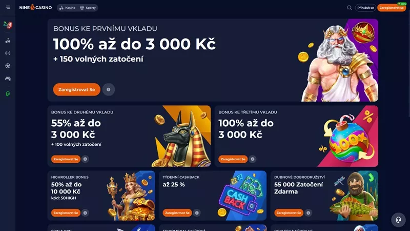 Nine casino bonus bez vkladu