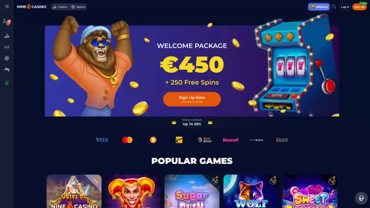 Nine casino boonus ilma sissemakseta